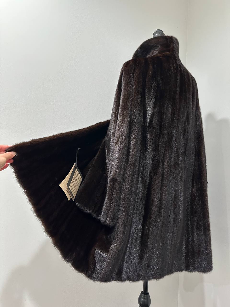 REAL 100% Genuine Mink FUR coat DEEP brown color size M NEW 1109891 WOMEN