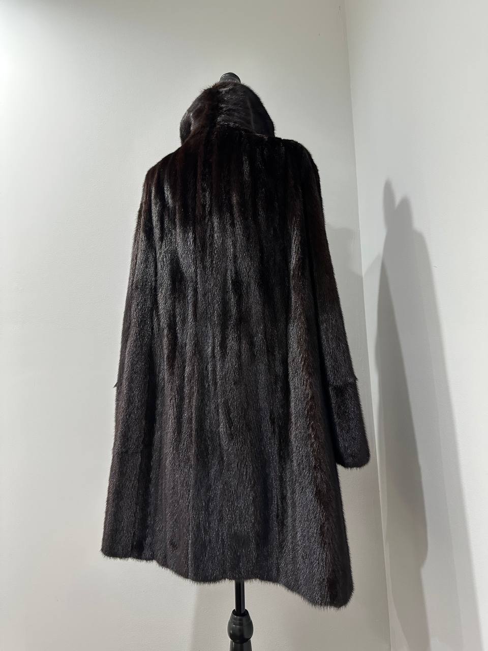 REAL 100% Genuine Mink FUR coat DEEP brown color size M NEW 1109891 WOMEN