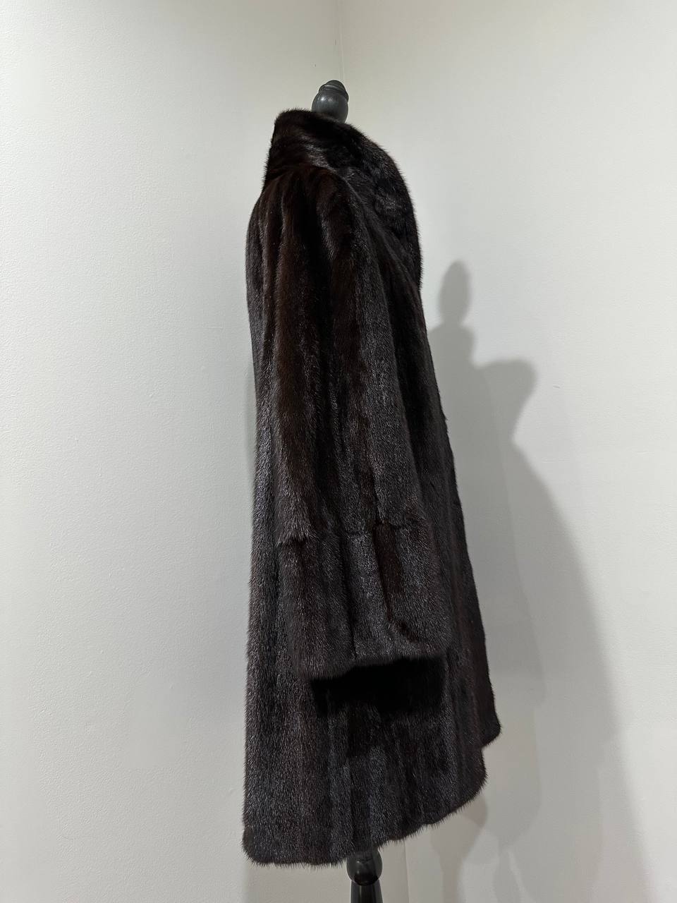 REAL 100% Genuine Mink FUR coat DEEP brown color size M NEW 1109891 WOMEN