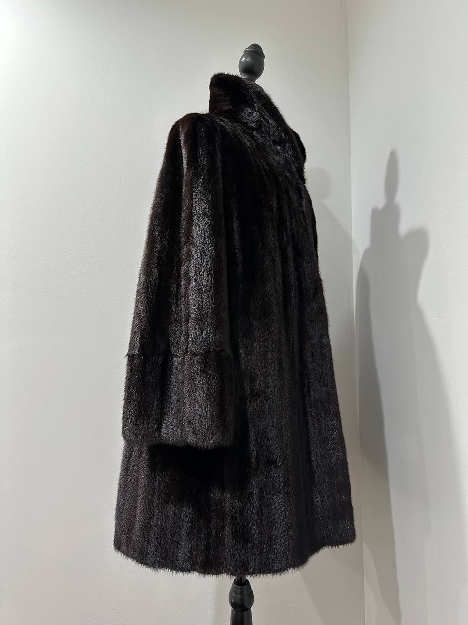 REAL 100% Genuine Mink FUR coat DEEP brown color size M NEW 1109891 WOMEN