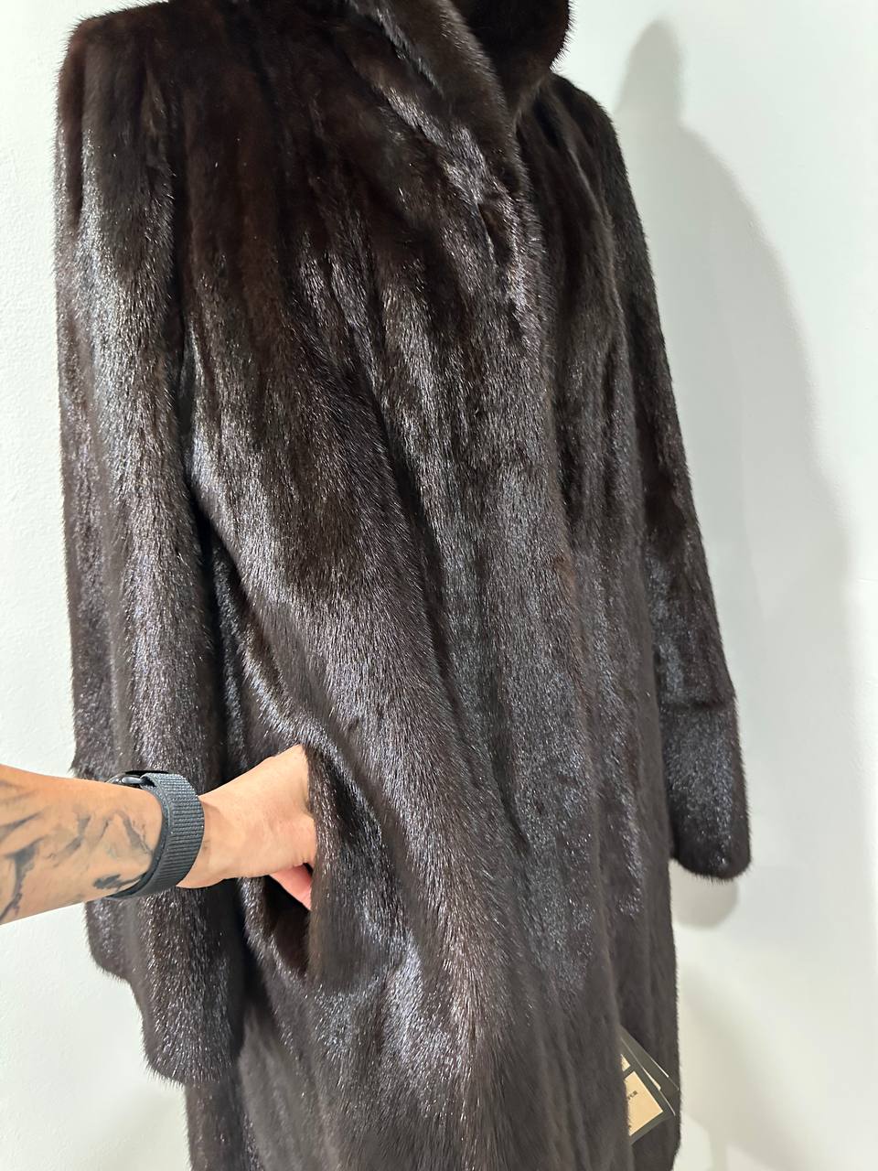 REAL 100% Genuine Mink FUR coat DEEP brown color size M NEW 1109891 WOMEN