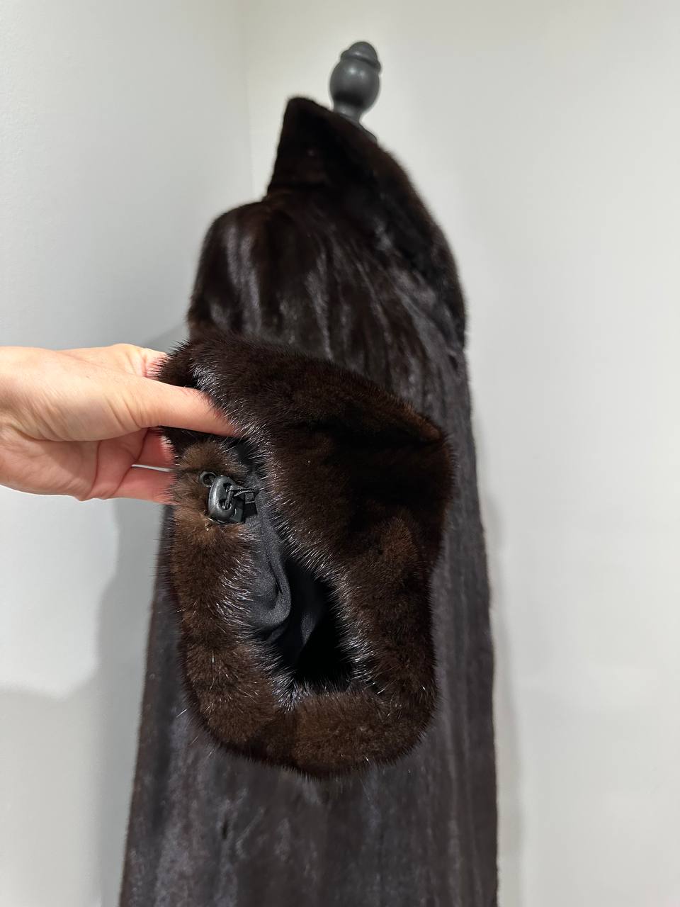 REAL 100% Genuine Mink FUR coat DEEP brown color size M NEW 1109891 WOMEN