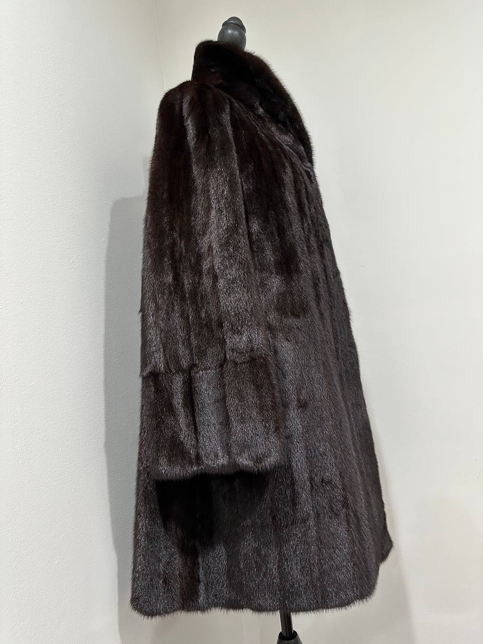 REAL 100% Genuine Mink FUR coat DEEP brown color size M NEW 1109891 WOMEN