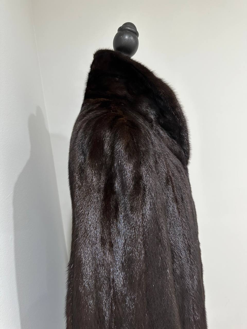 REAL 100% Genuine Mink FUR coat DEEP brown color size M NEW 1109891 WOMEN