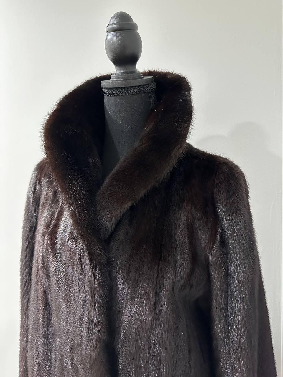REAL 100% Genuine Mink FUR coat DEEP brown color size M NEW 1109891 WOMEN