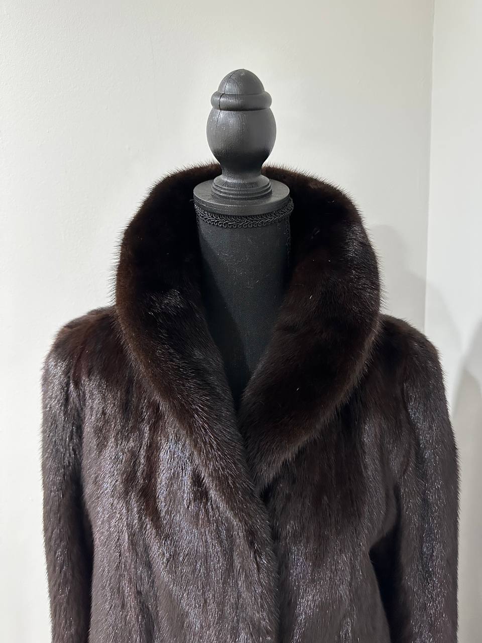 REAL 100% Genuine Mink FUR coat DEEP brown color size M NEW 1109891 WOMEN