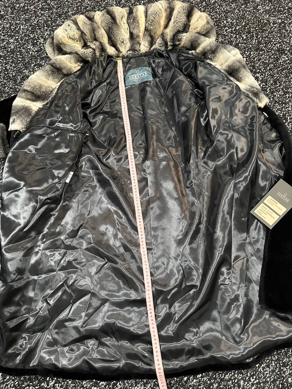 NEW Rex Rabbit Fur Collar Jacket β 1201137 Chinchilla REX size M with Golden Gradient