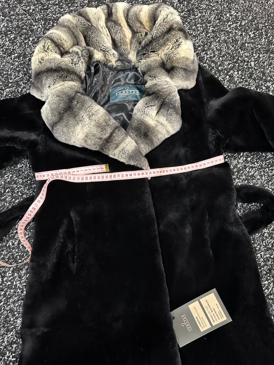 NEW Rex Rabbit Fur Collar Jacket β 1201137 Chinchilla REX size M with Golden Gradient