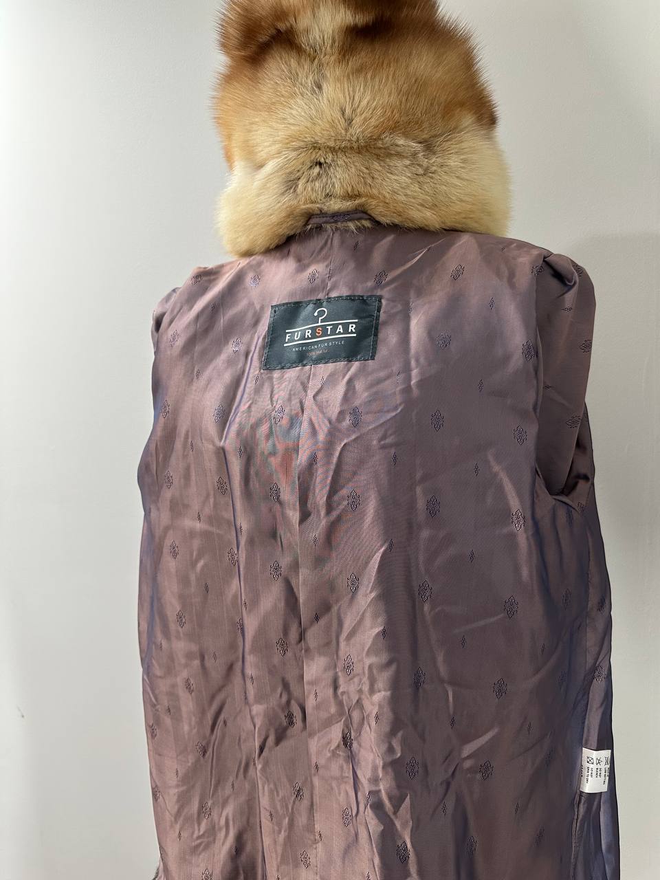 NEW Sheared Mink Jacket – Lynx Print – Red Fox Hooded– FURSTAR 1201138 S size