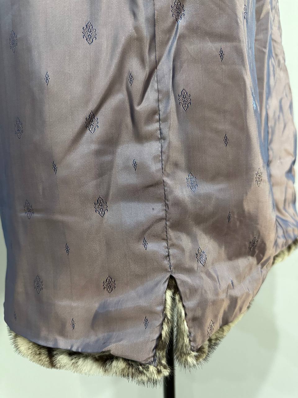 NEW Sheared Mink Jacket – Lynx Print – Red Fox Hooded– FURSTAR 1201138 S size