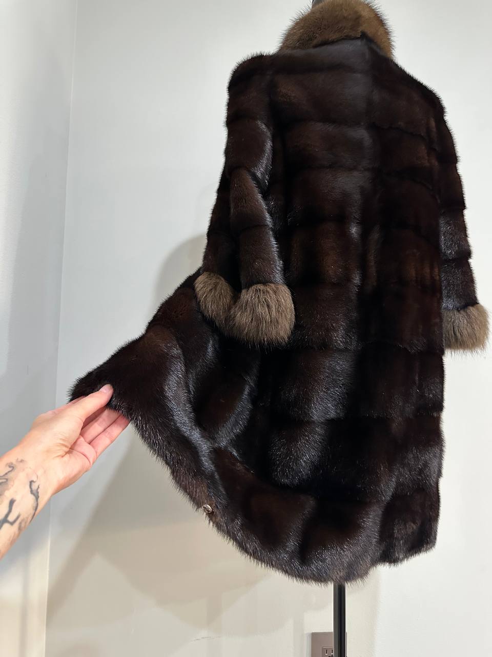 NEW REAL MINK SABLE FUR coat JACKET XS SIZE BROWN FULL SKIN 1201062 HORIZONTAL