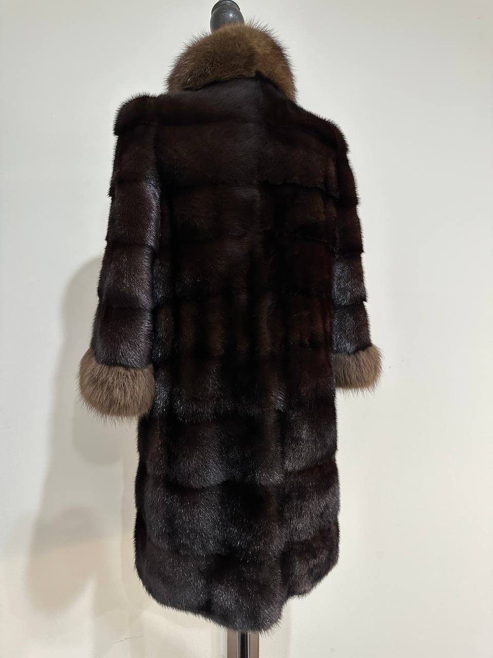 NEW REAL MINK SABLE FUR coat JACKET XS SIZE BROWN FULL SKIN 1201062 HORIZONTAL