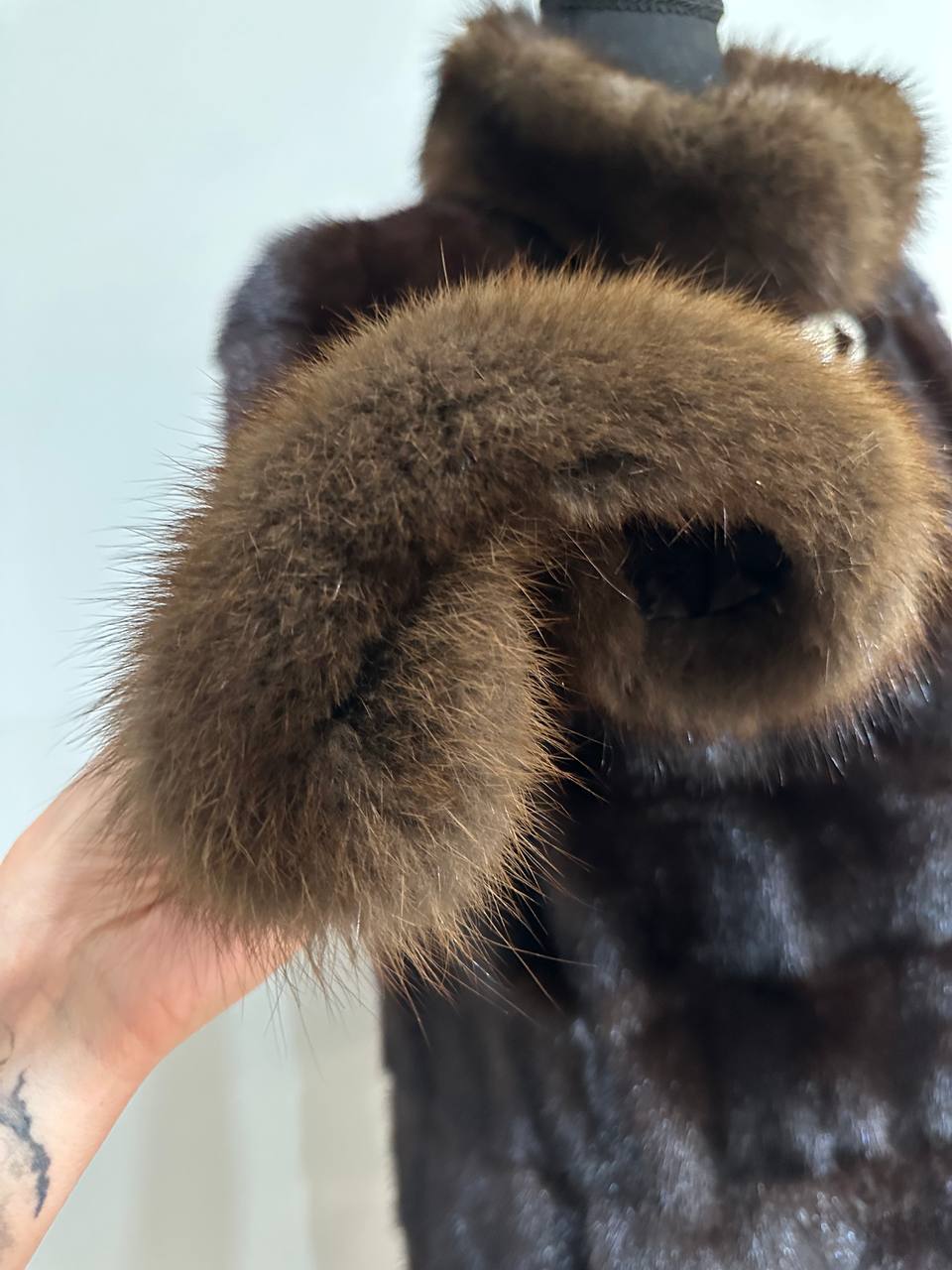 NEW REAL MINK SABLE FUR coat JACKET XS SIZE BROWN FULL SKIN 1201062 HORIZONTAL