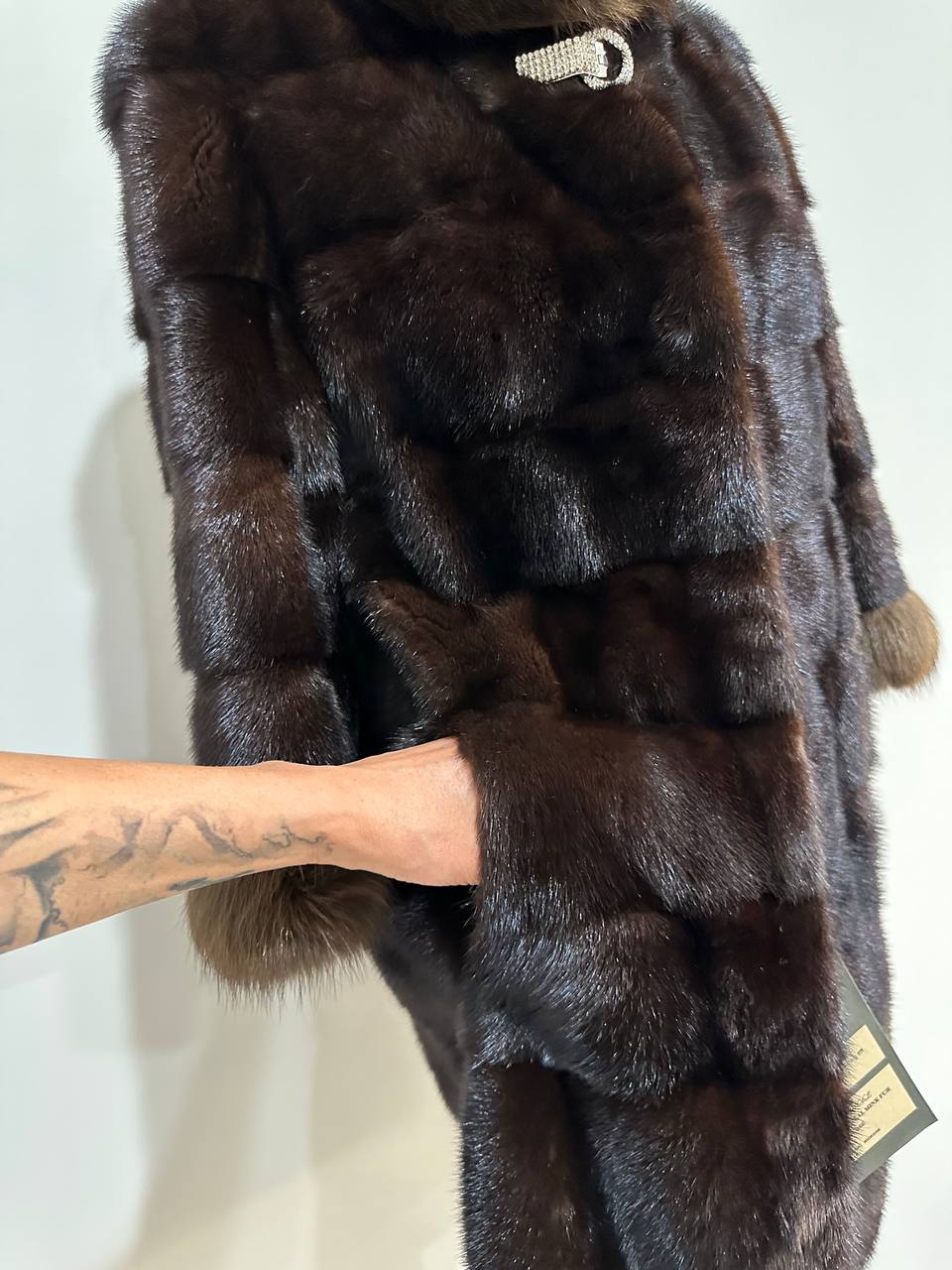 NEW REAL MINK SABLE FUR coat JACKET XS SIZE BROWN FULL SKIN 1201062 HORIZONTAL