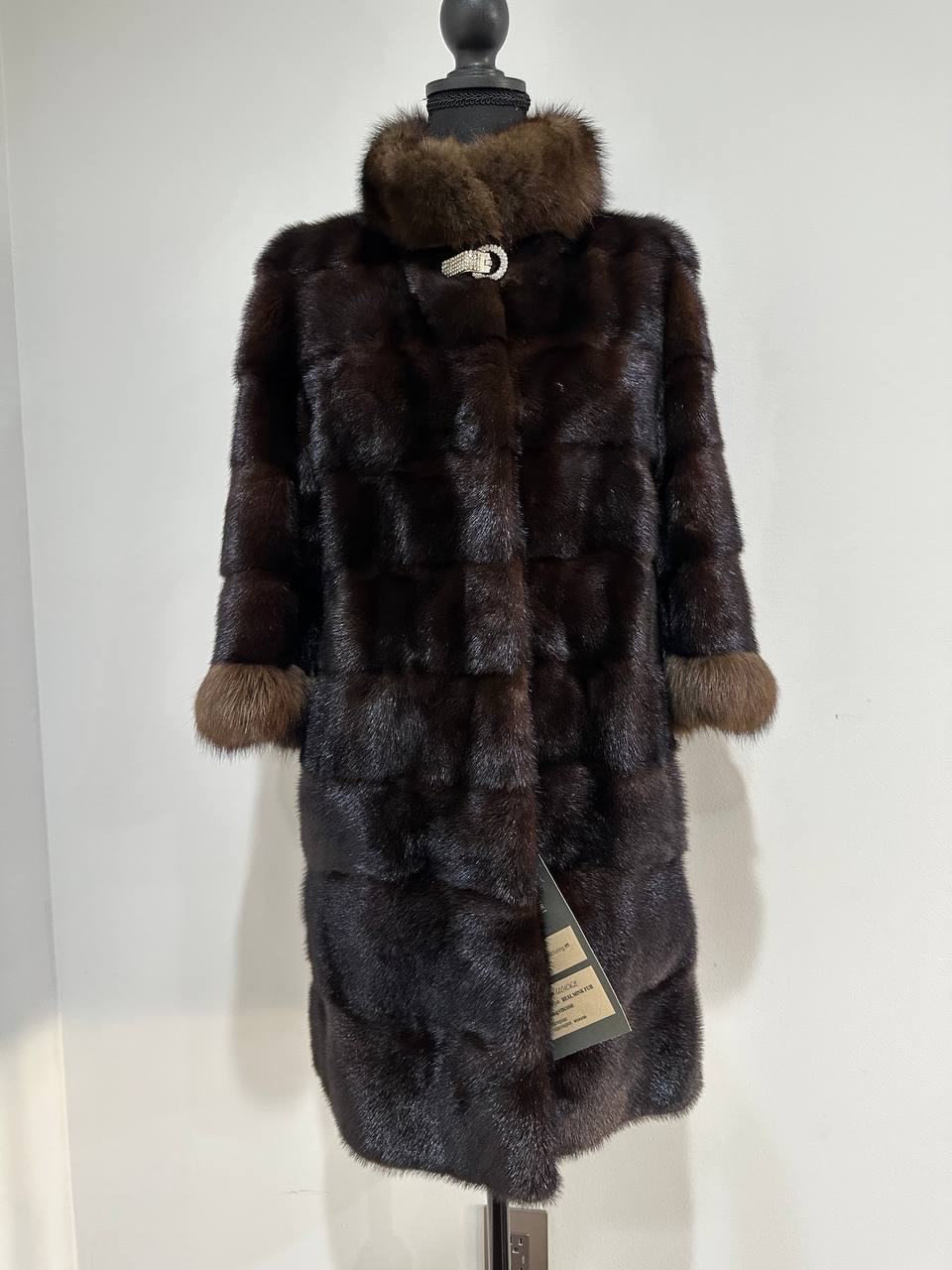 NEW REAL MINK SABLE FUR coat JACKET XS SIZE BROWN FULL SKIN 1201062 HORIZONTAL
