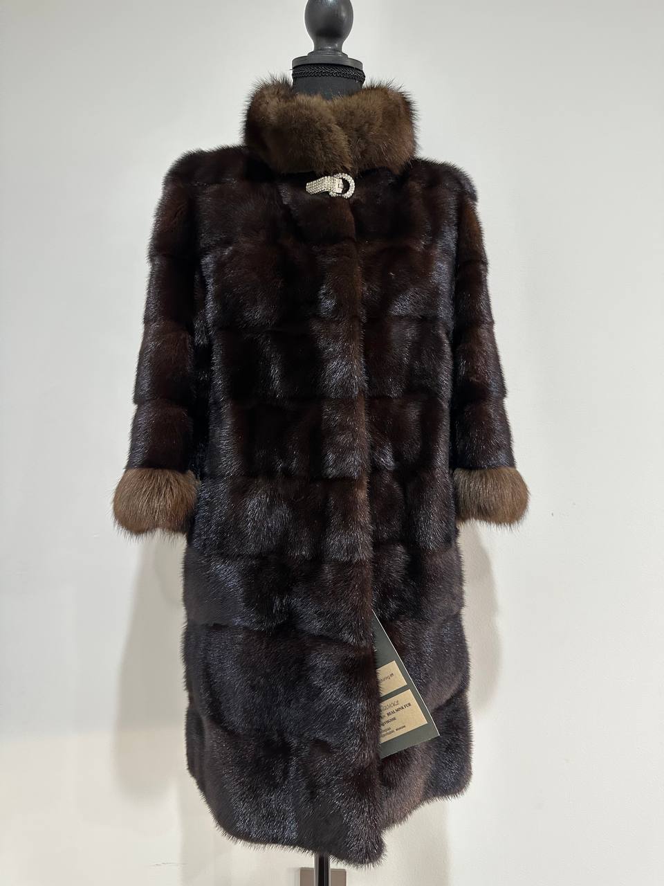 NEW REAL MINK SABLE FUR coat JACKET XS SIZE BROWN FULL SKIN 1201062 HORIZONTAL