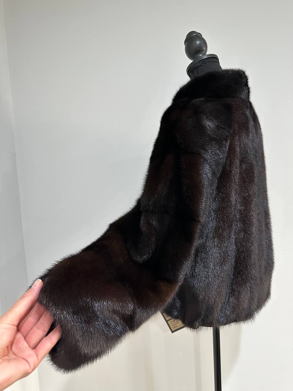genuine real mink fur coat jacket 1201092 size M new dark brown COLOR NEW