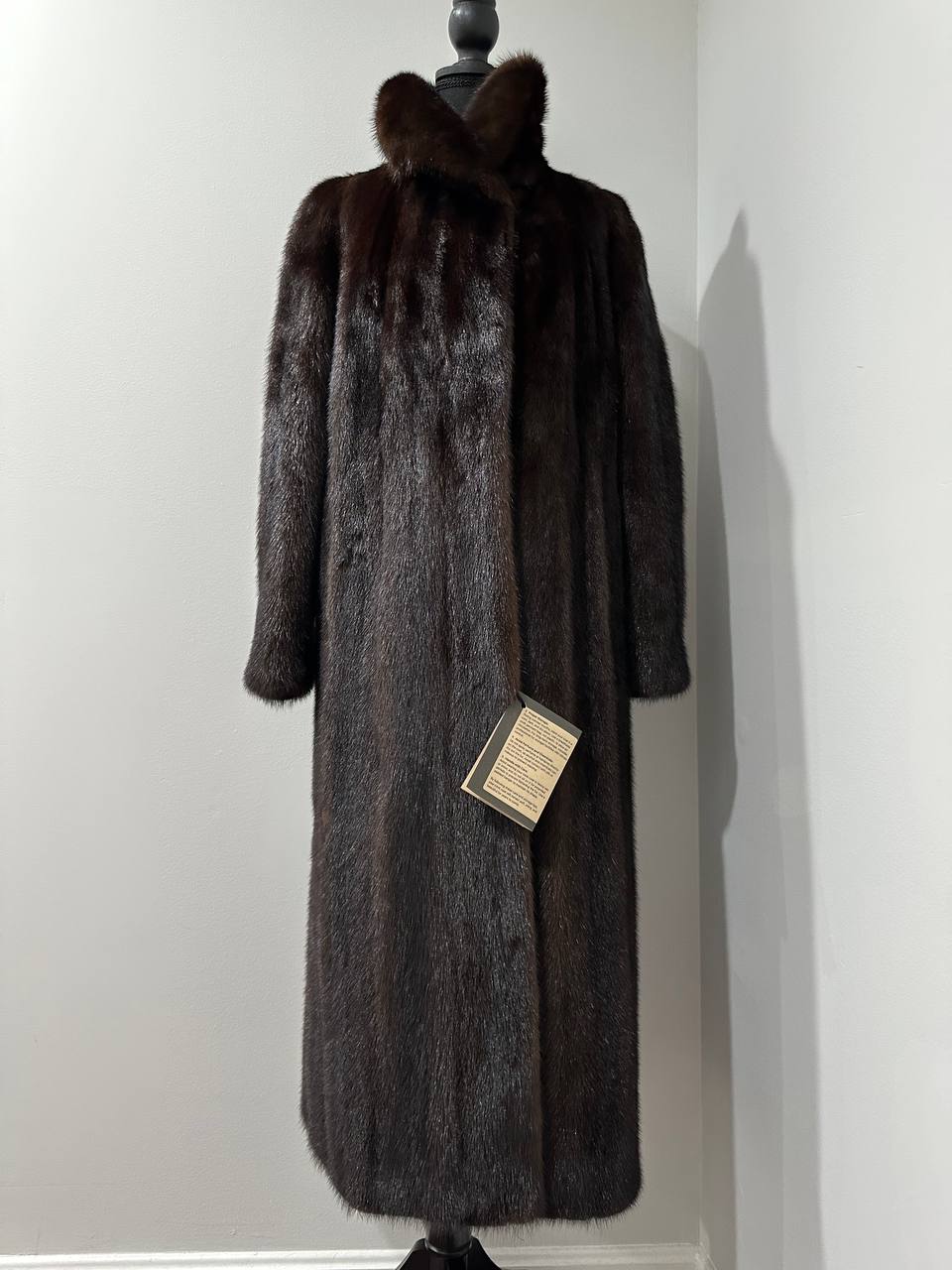 NEW REAL 100% Genuine Mink FUR coat full leng 1201014 size XL FURSTAR Dark BROWN