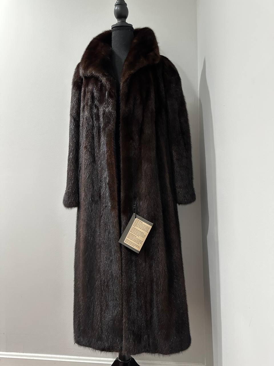 NEW REAL 100% Genuine Mink FUR coat full leng 1201014 size XL FURSTAR Dark BROWN