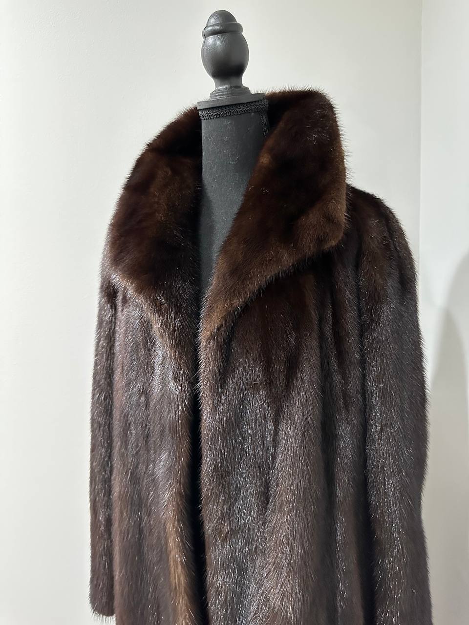 NEW REAL 100% Genuine Mink FUR coat full leng 1201014 size XL FURSTAR Dark BROWN