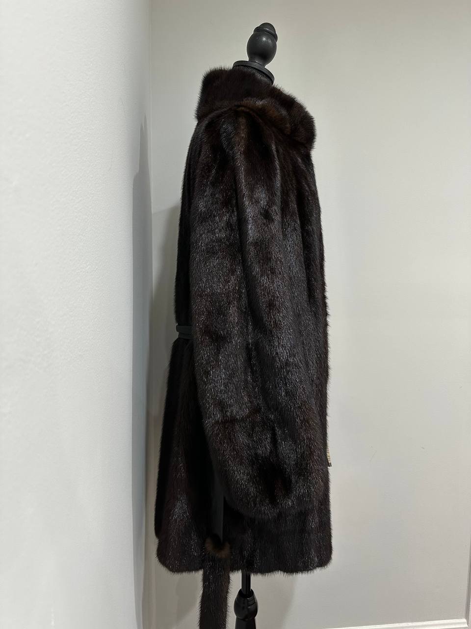 Luxury Womens Real Mink Fur jacket coat 1109822 Long genuine fur size L NEW