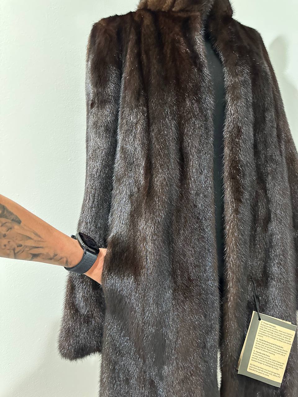 Luxury Womens Real Mink Fur jacket coat 1109822 Long genuine fur size L NEW