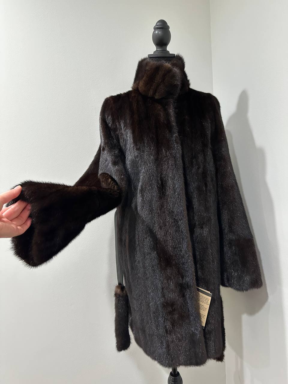 Luxury Womens Real Mink Fur jacket coat 1109822 Long genuine fur size L NEW