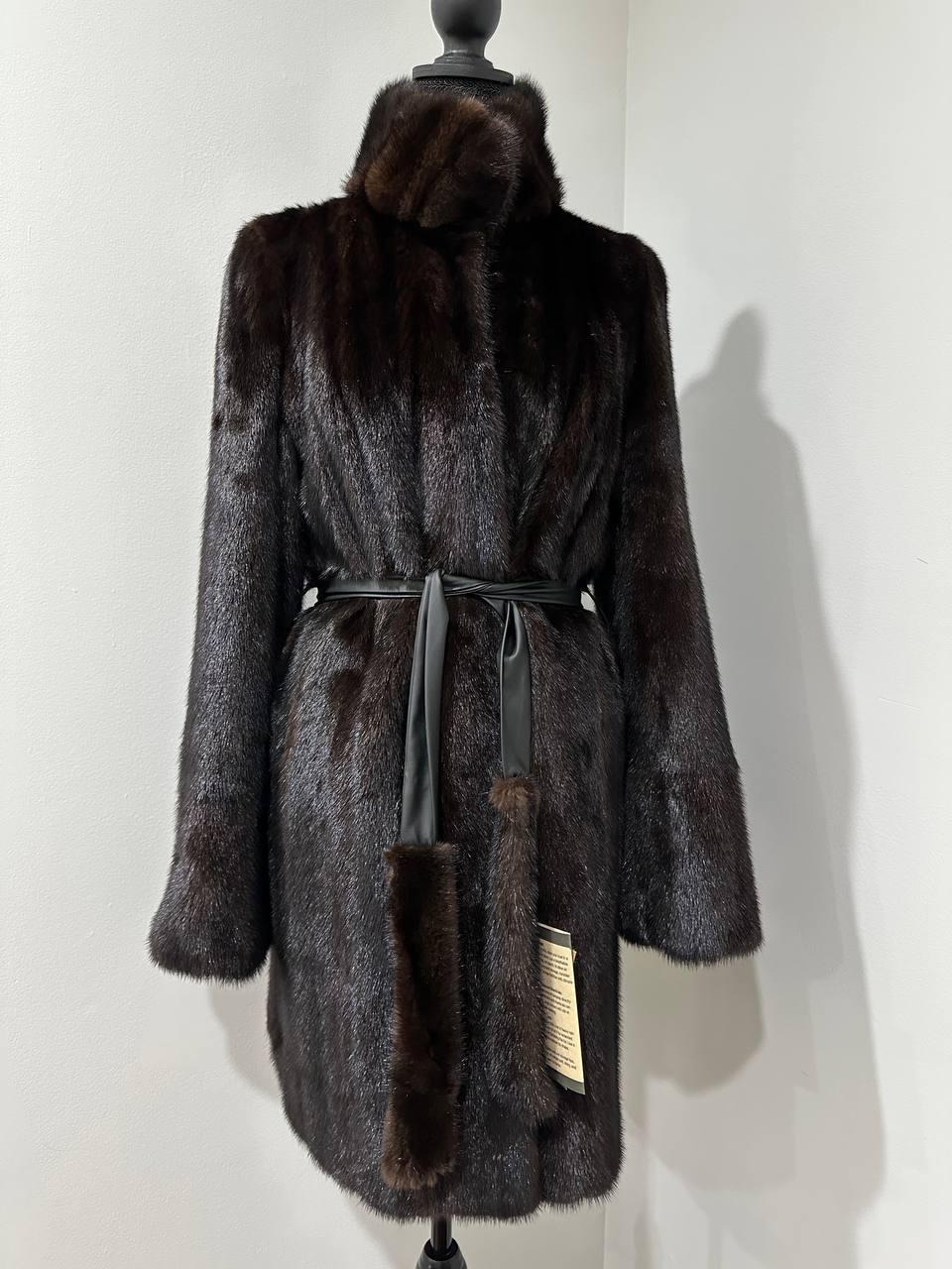 Luxury Womens Real Mink Fur jacket coat 1109822 Long genuine fur size L NEW