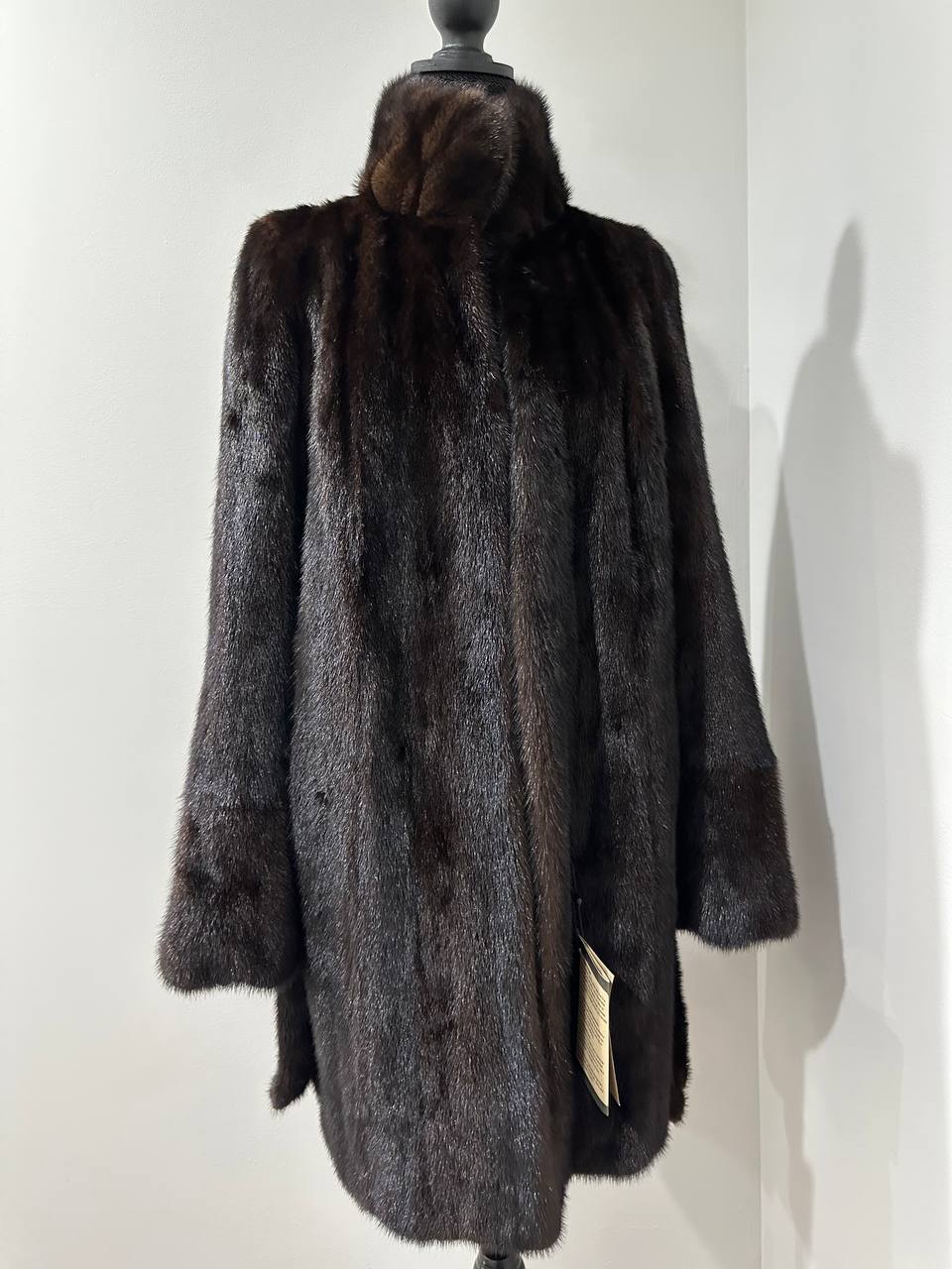 Luxury Womens Real Mink Fur jacket coat 1109822 Long genuine fur size L NEW