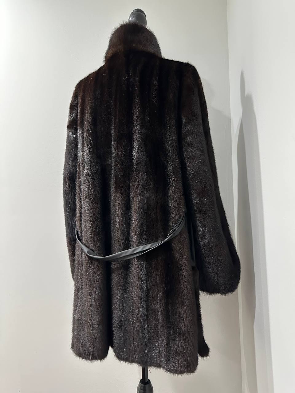 Luxury Womens Real Mink Fur jacket coat 1109822 Long genuine fur size L NEW