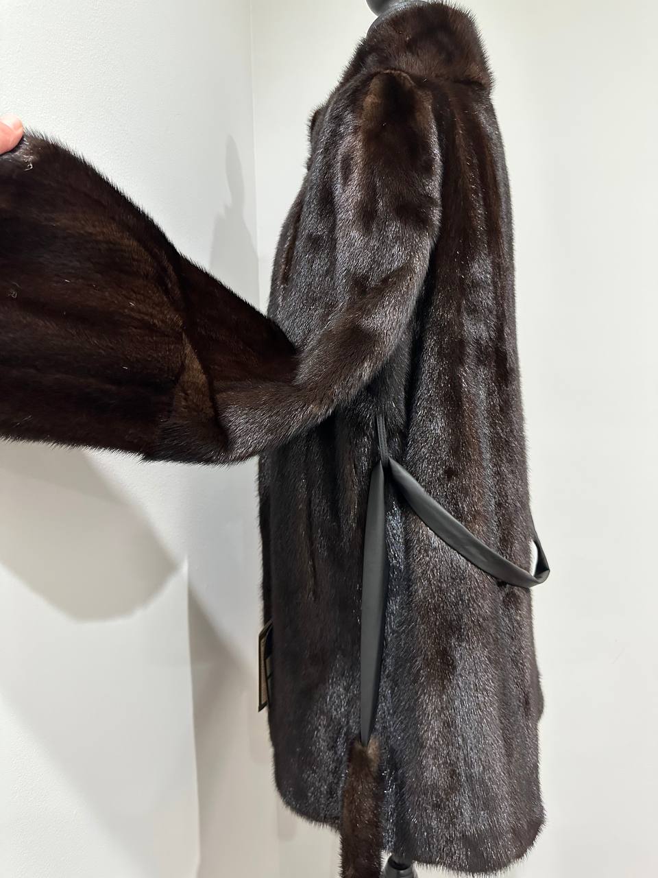 Luxury Womens Real Mink Fur jacket coat 1109822 Long genuine fur size L NEW