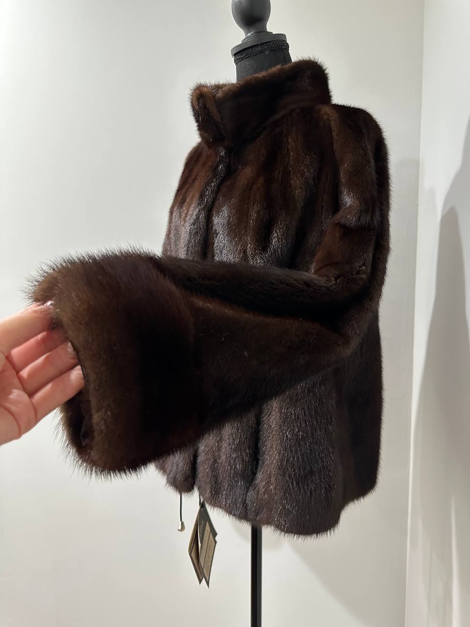 Women Real Mink Fur SIZE 2XL jacket coat 1109953 genuine NEW Brown Bomber FURSTAR