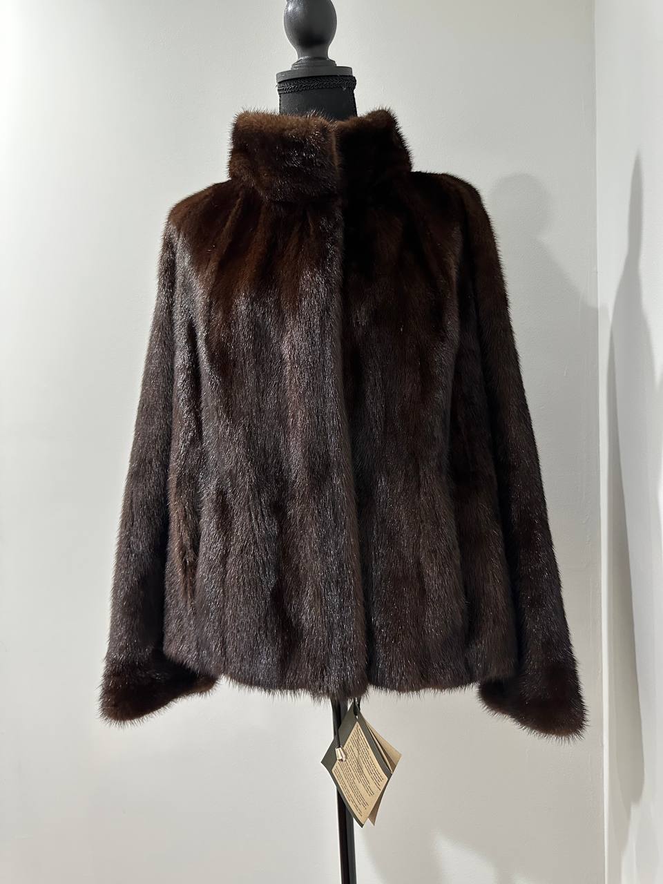 Women Real Mink Fur SIZE 2XL jacket coat 1109953 genuine NEW Brown Bomber FURSTAR