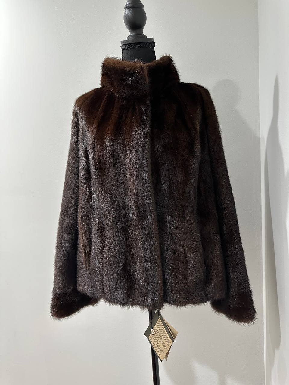 Women Real Mink Fur SIZE 2XL jacket coat 1109953 genuine NEW Brown Bomber FURSTAR