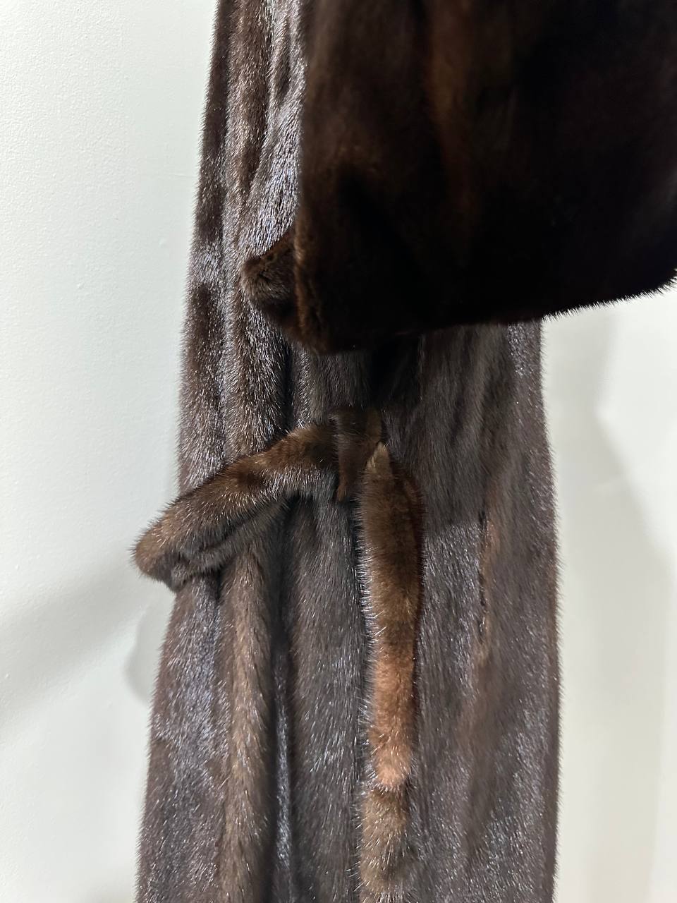 Mink Fur Coat Women Real Genuine dark brown size M NEW 1109926 FURSTAR BELTED