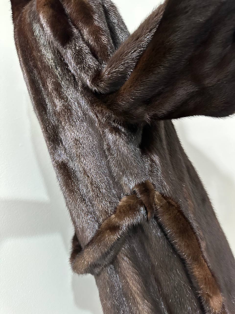 Mink Fur Coat Women Real Genuine dark brown size M NEW 1109926 FURSTAR BELTED