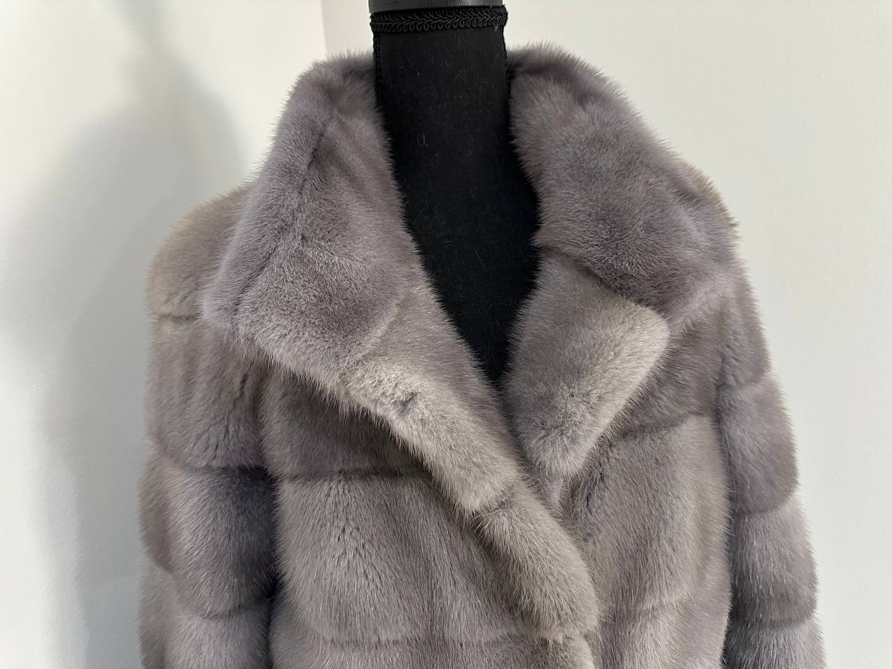 New Genuine REAL FUR 100% MINK coat Jacket GREY SIZE XS women 1201019 FURSTAR
