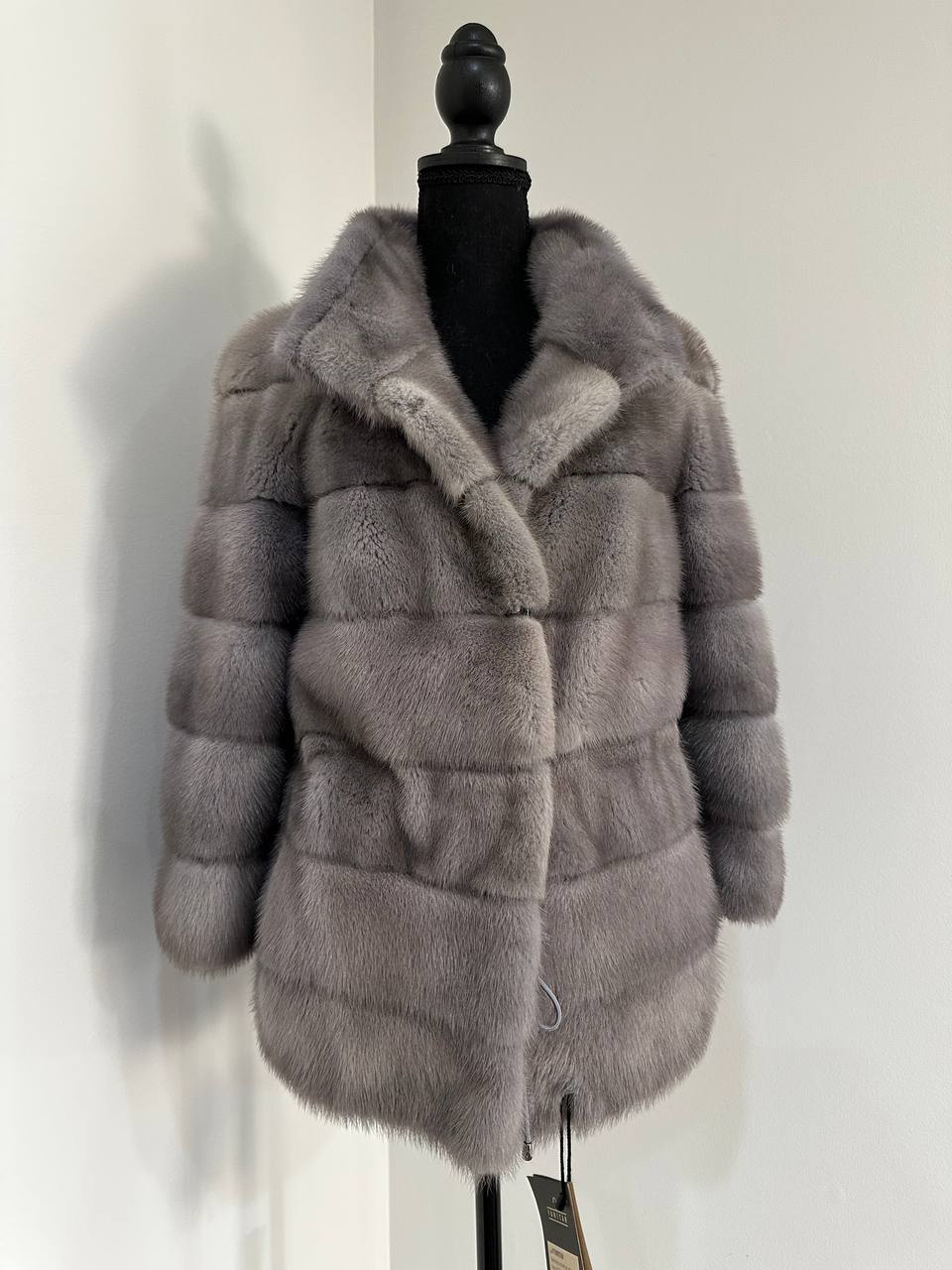 New Genuine REAL FUR 100% MINK coat Jacket GREY SIZE XS women 1201019 FURSTAR