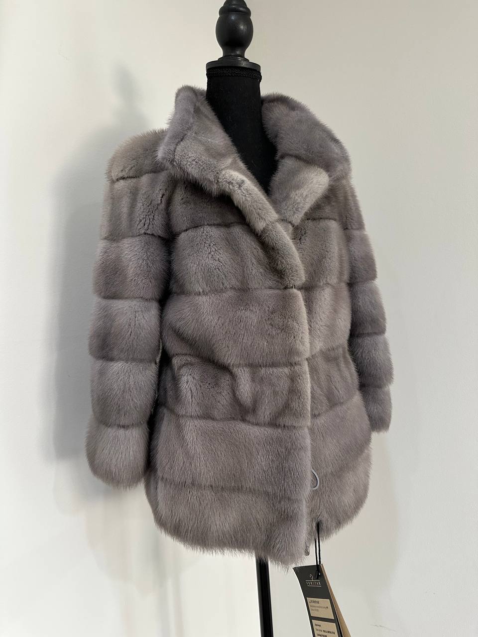 New Genuine REAL FUR 100% MINK coat Jacket  GREY SIZE XS women 1201019 FURSTAR
