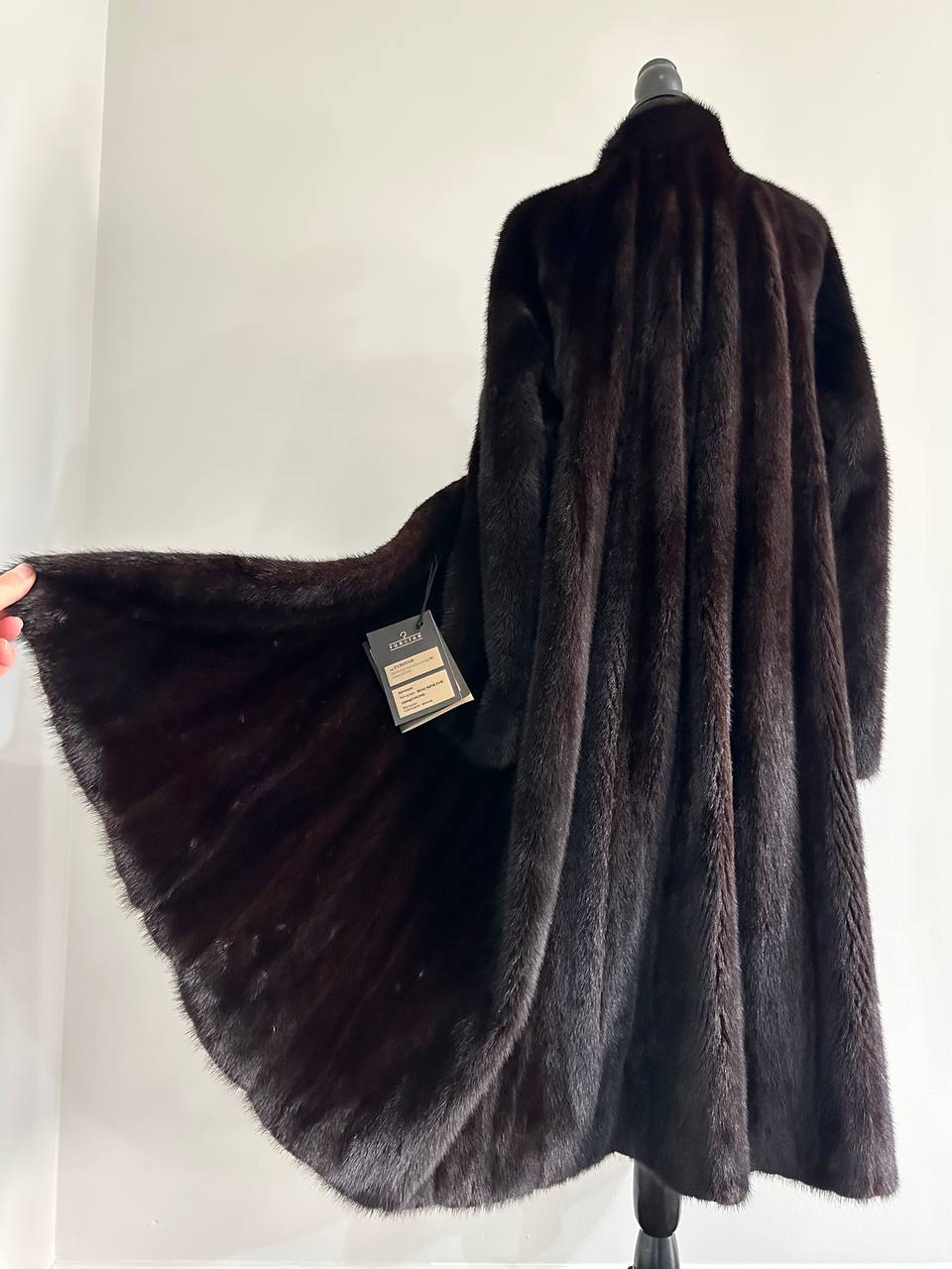 genuine real mink fur coat jacket 1109925 size XL new dark brown color NEW