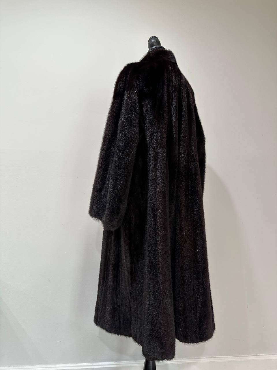 genuine real mink fur coat jacket 1109925 size XL new dark brown color NEW