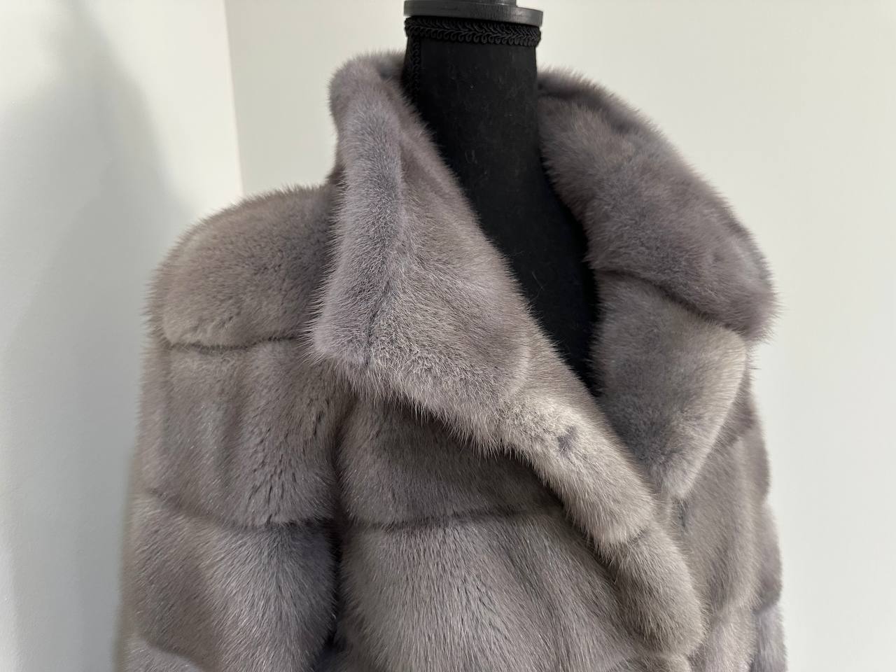 New Genuine REAL FUR 100% MINK coat Jacket GREY SIZE XS women 1201019 FURSTAR