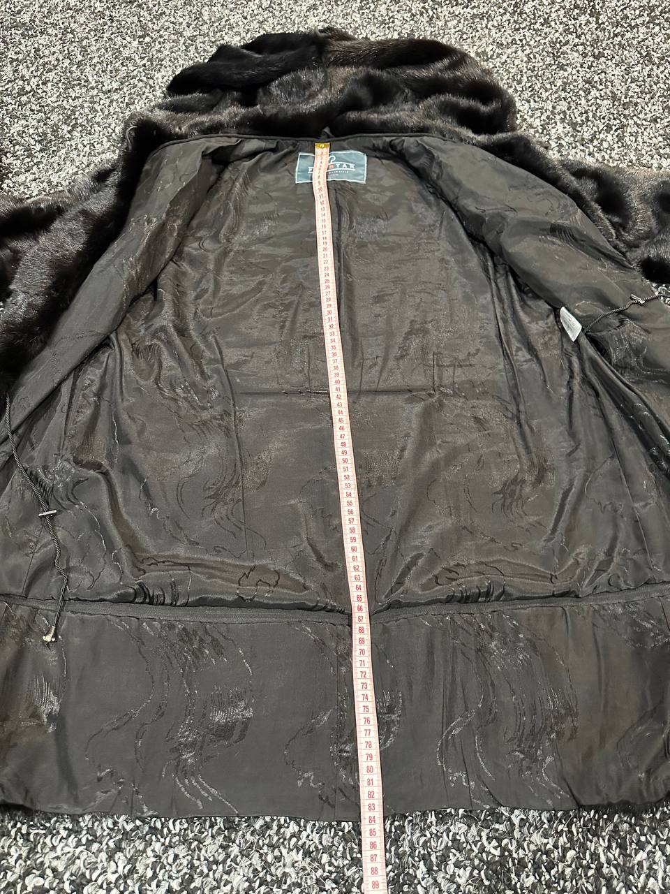 NEW REAL MINK FUR coat size L LARGE 1201116 HORIZONTAL long sleeve jacket BLACK