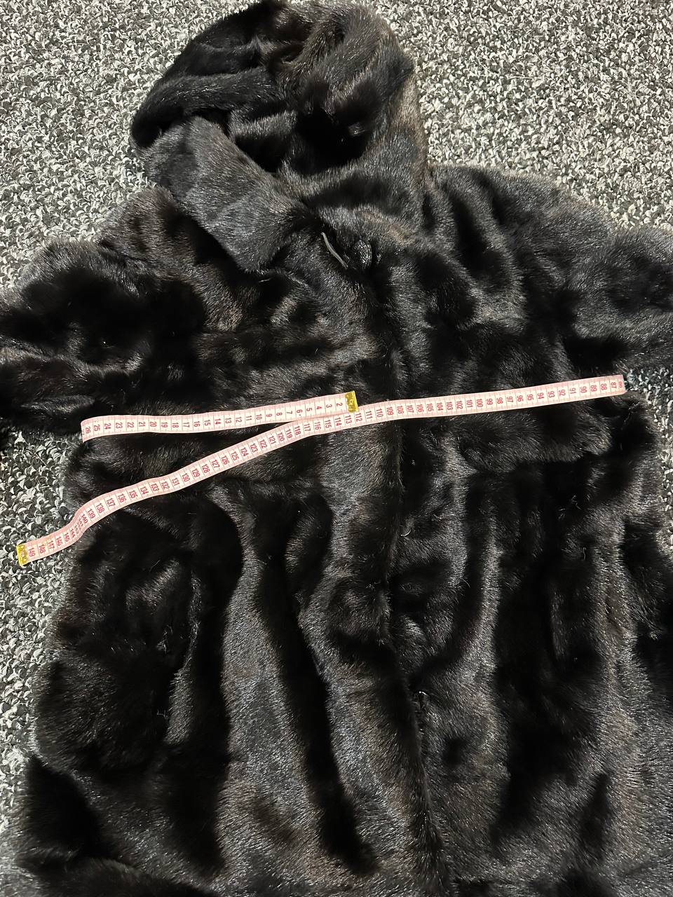 NEW REAL MINK FUR coat size L LARGE 1201116 HORIZONTAL long sleeve jacket BLACK