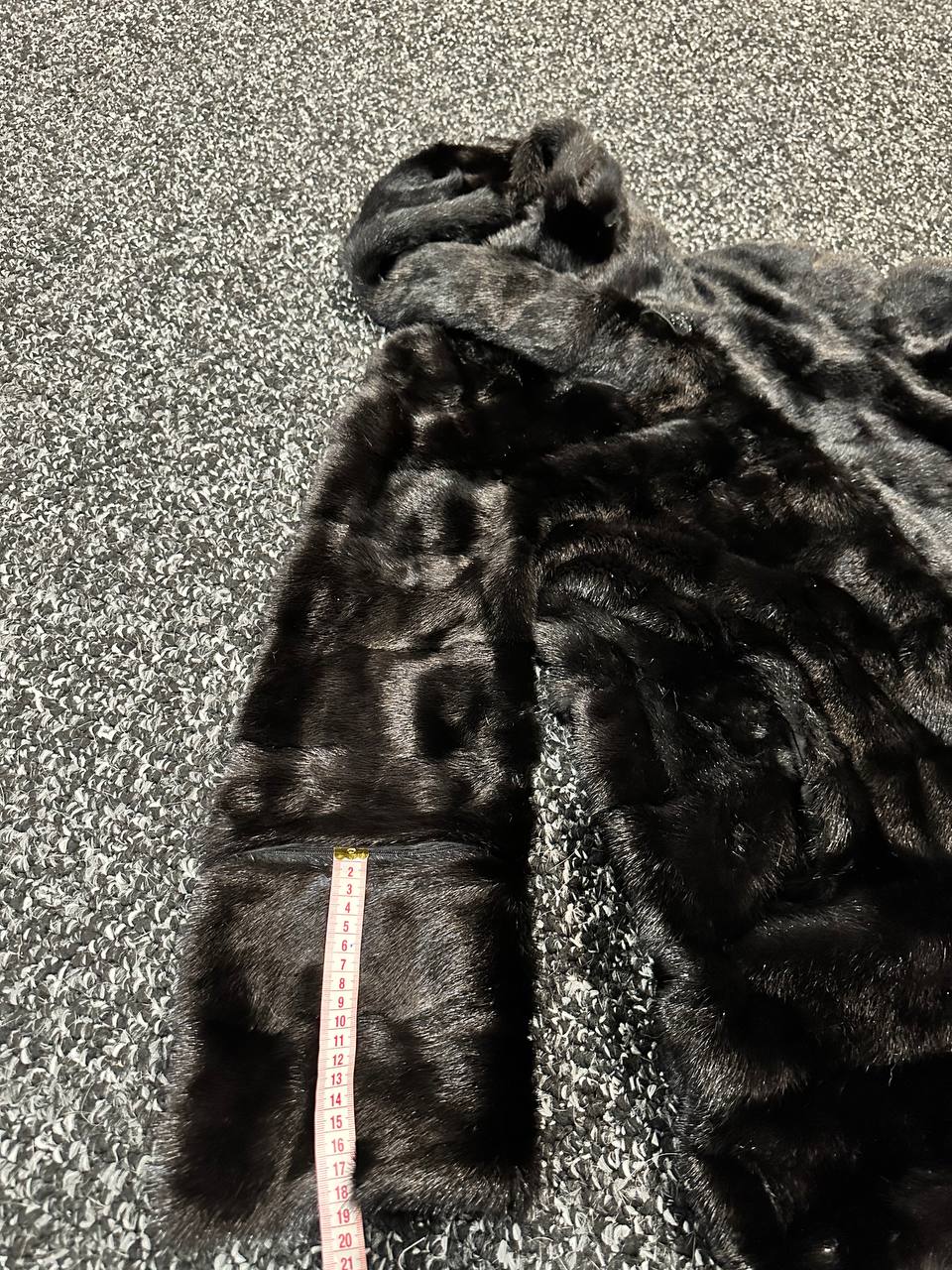 NEW REAL MINK FUR coat size L LARGE 1201116 HORIZONTAL long sleeve jacket BLACK