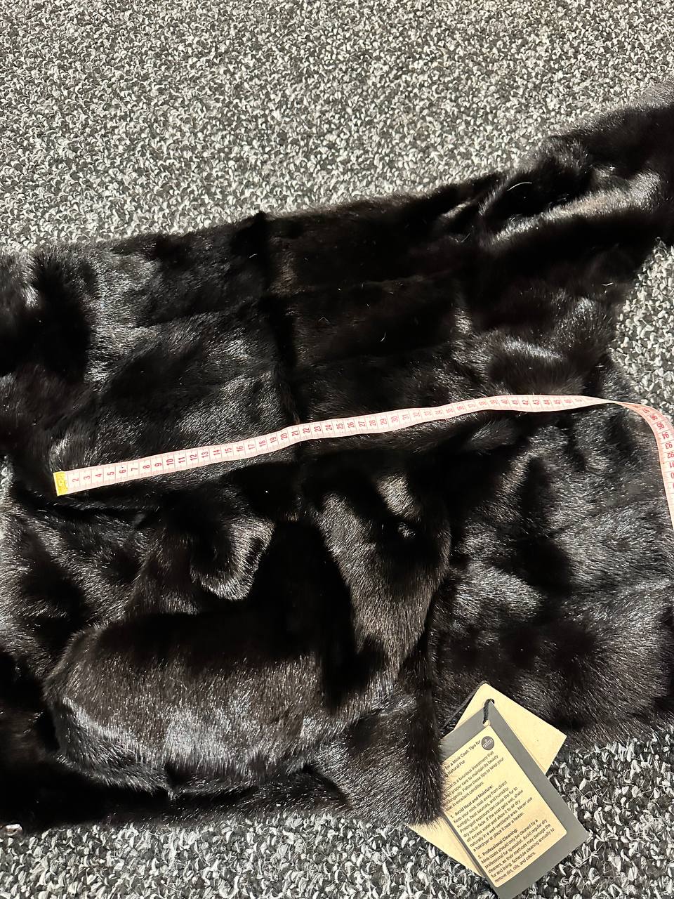 NEW REAL MINK FUR coat size L LARGE 1201116 HORIZONTAL long sleeve jacket BLACK