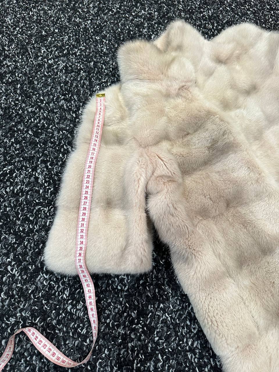 Luxury Natural Real Mink Fur Coat with Detachable Sleeves size S 1201141 Exclusive