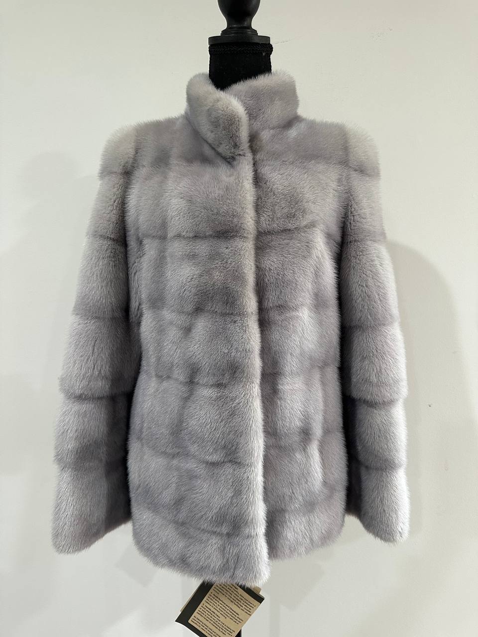 GENUINE Mink Real Furs coat Jacket GREY color SUPER size S women 1201051