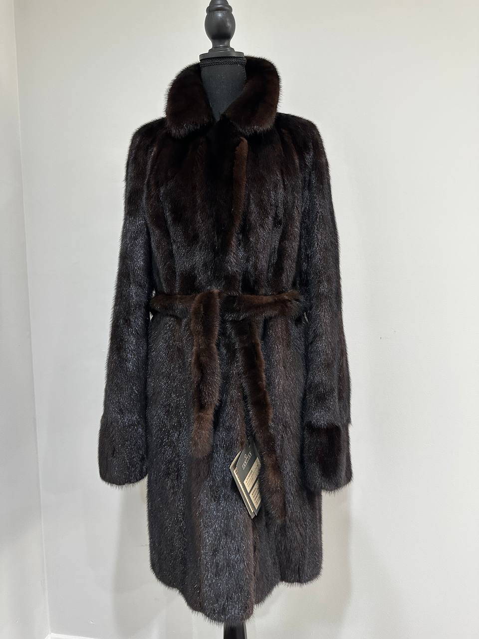 Luxury Womens Real Mink Fur jacket coat 1109879 Long genuine fur size M NEW