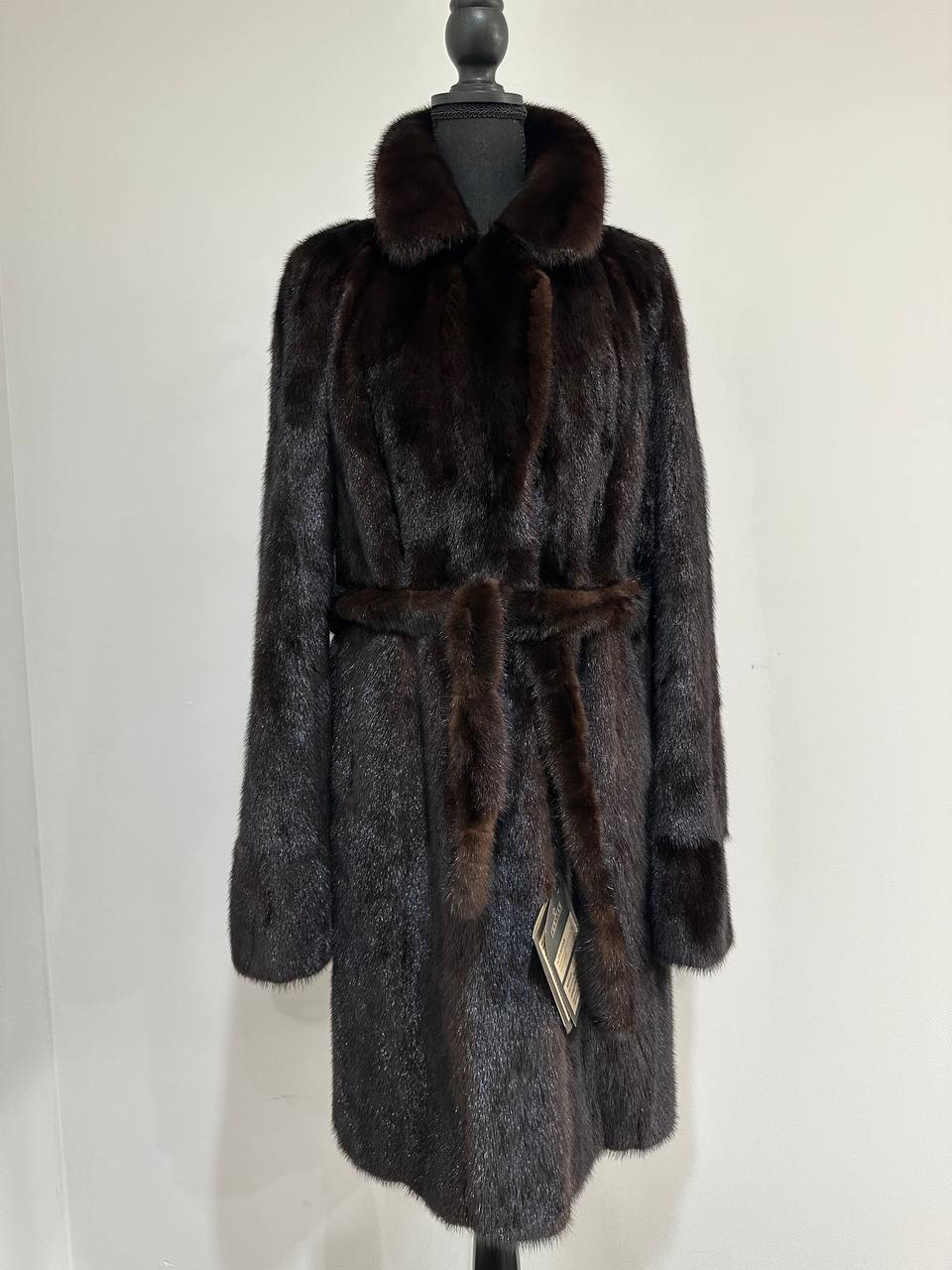 Luxury Womens Real Mink Fur jacket coat 1109879 Long genuine fur size M NEW